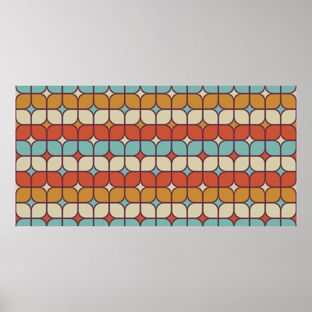 geometrisk sömlös bakgrund i mönster poster (Framsidan)