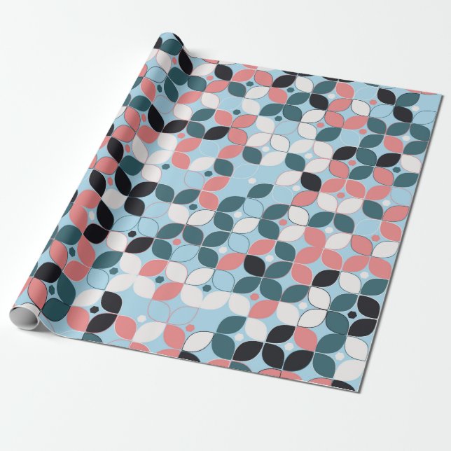 geometrisk sömlös mönster-degeometrisk,abstrakt presentpapper (Utrullad)