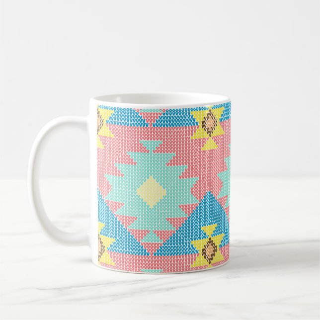 Geometrisk sömlös utformning av mönster, hemidesid kaffemugg (Vänster)