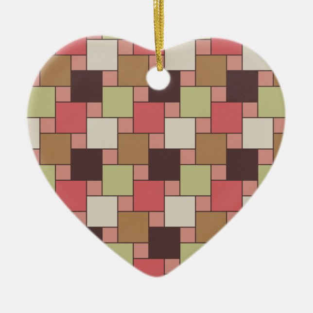 Geometrisk specialskåp julgransprydnad keramik (Framsidan)