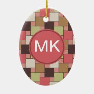 Geometrisk specialskåp julgransprydnad keramik