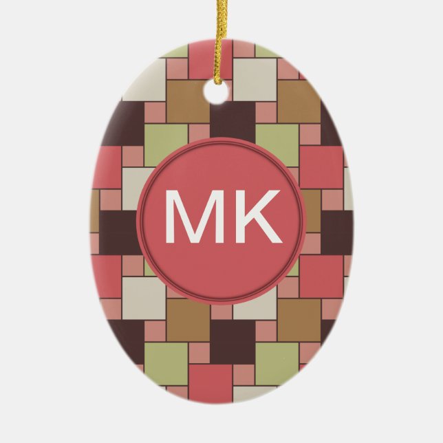 Geometrisk specialskåp julgransprydnad keramik (Framsidan)