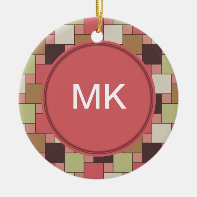 Geometrisk specialskåp julgransprydnad keramik (Framsidan)
