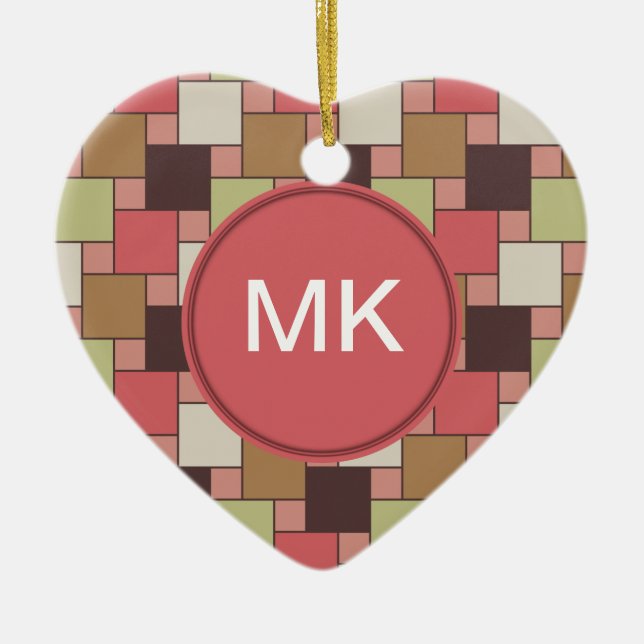 Geometrisk specialskåp julgransprydnad keramik (Framsidan)
