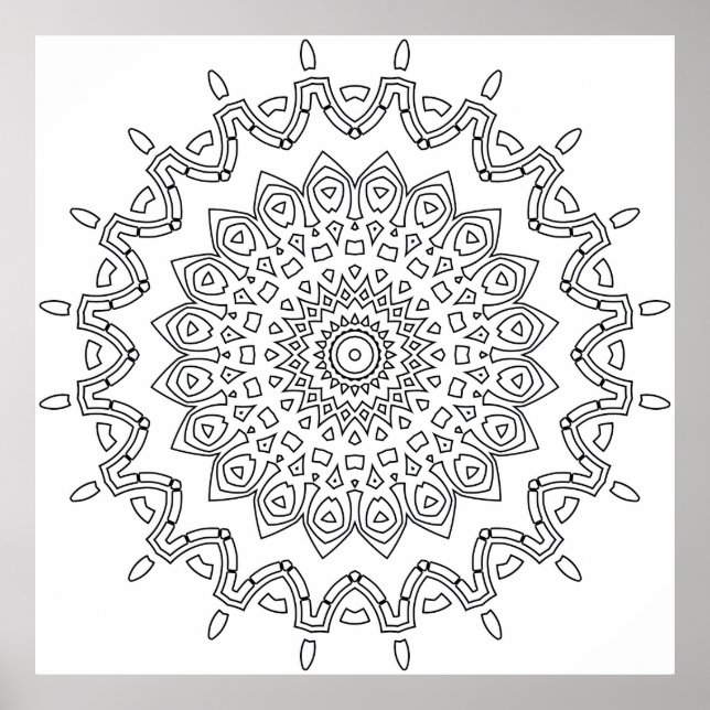 Geometrisk spetsmandala färgningssida mönster kons poster (Framsidan)