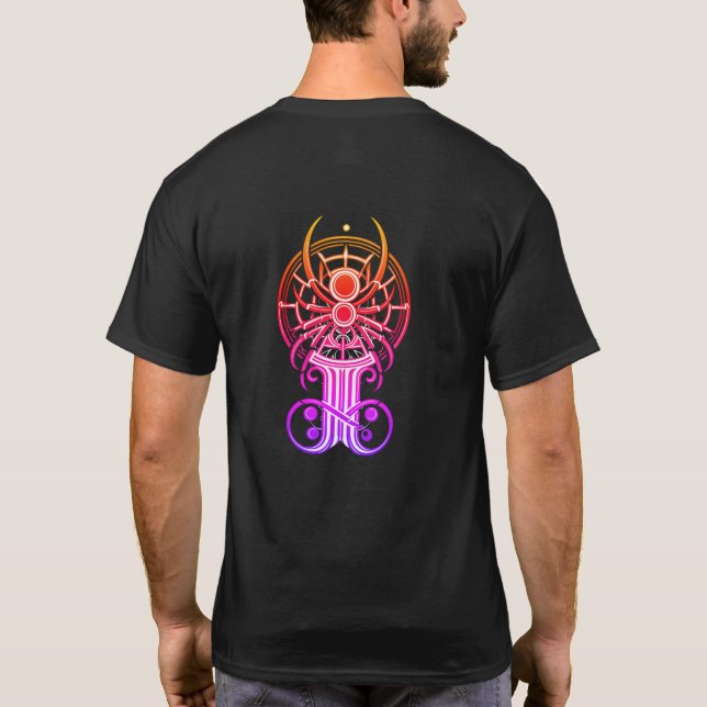 Geometrisk spindelnätskonst t shirt (Baksida)