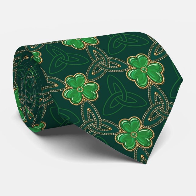 Geometrisk St Patricks dag Celtic Triskele Shamroc Slips (Rullad)