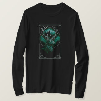 Geometrisk stämpel med Forest Antlers | BLACK ENDA T Shirt