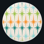 Geometrisk Starbursts för vintage keramisk knopp<br><div class="desc">Vintage. Geometrics. Starbursts. Om du älskar några av den ord, är denna geometriska Starbursts för retro vintage keramiska knopp för dig. Denna moderna design för det mitt- århundradet presenterar en kräm- bakgrund med ror av turkos, limefruktgrönt, orangen och krickastarbursts. Denna moddesign parar beautifully med den konstiga lite lök Retro atom-...</div>