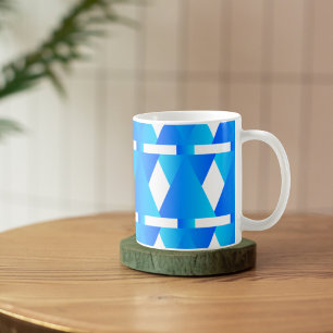 Geometrisk status: Blådiamanten Mönster Mugg