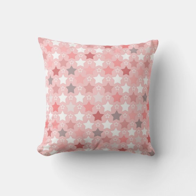 geometrisk stjärna - rosa kudde (Framsida)