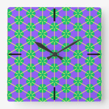 Geometrisk stjärnexplosion i lila, grönt och gult