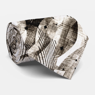 Geometrisk strimlad beige abstrakt, svart, rinnand slips