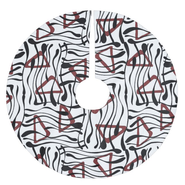 Geometrisk struktur: Konstnärlig Mönster-design. Julgransmatta Borstad Polyester (Framsidan)