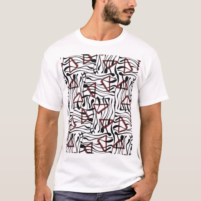 Geometrisk struktur: Konstnärlig Mönster-design. T Shirt (Framsida)