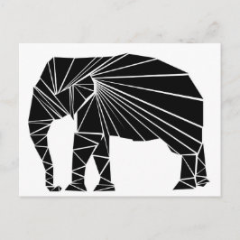 Geometrisk svart elefant vykort