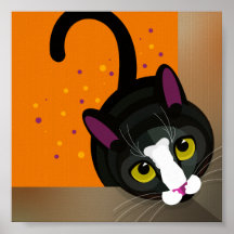 Geometrisk svart kattpeppar i pappkartonger