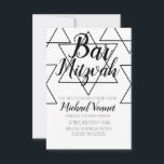 Geometrisk svart och vit Bar Mitzvah Inbjudningar<br><div class="desc">Judiska firande inbjudningar- Bar Mitzvah Geometriska inbjudningar</div>