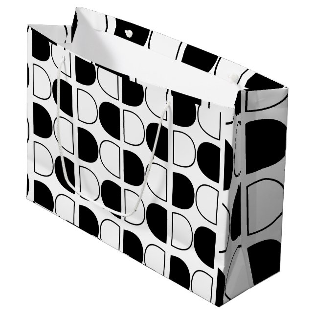 Geometrisk svart och vit halvcirkel (Framsidan Vinklad)