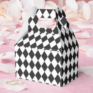 Geometrisk svart-vit diamant Halloween Presentaskar