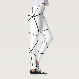Geometrisk svart vit triangel linjer coola leggings