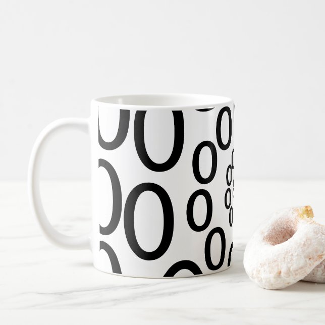 Geometrisk svartvitt kaffemugg (Med munk)
