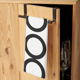 Geometrisk svartvitt kökshandduk