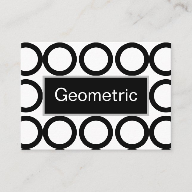 Geometrisk svartvitt visitkort (Framsida)
