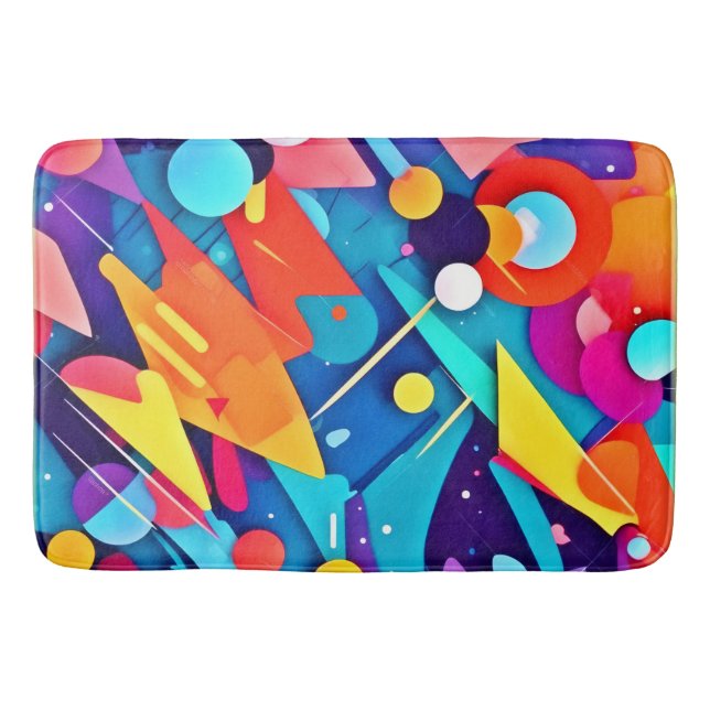 Geometrisk symfoni Färg Badrumsmatta (Framsidan)