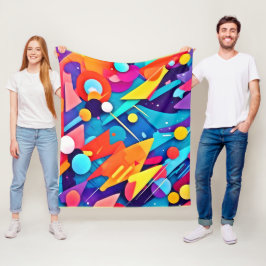 Geometrisk symfoni Färg Fleecefilt