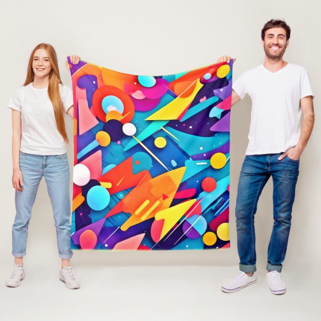 Geometrisk symfoni Färg Fleecefilt (På plats)