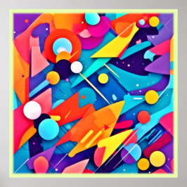 Geometrisk symfoni Färg Poster