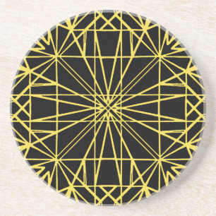 Geometrisk symmetri för svart och Gult Underlägg