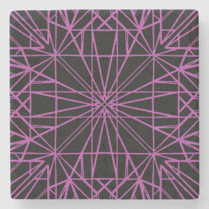 Geometrisk symmetri för svart och Lila/Magenta Stenunderlägg