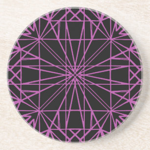 Geometrisk symmetri för svart och Lila/Magenta Underlägg