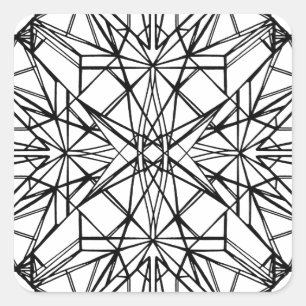 geometrisk symmetri fyrkantigt klistermärke