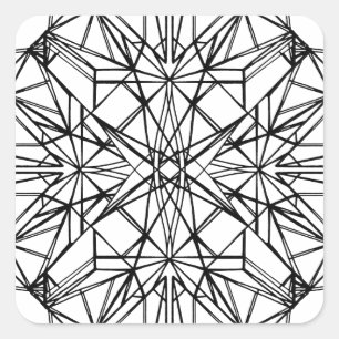 geometrisk symmetri fyrkantigt klistermärke