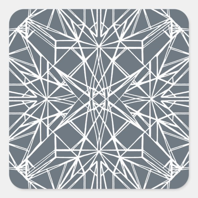 Geometrisk symmetri fyrkantigt klistermärke (Framsida)