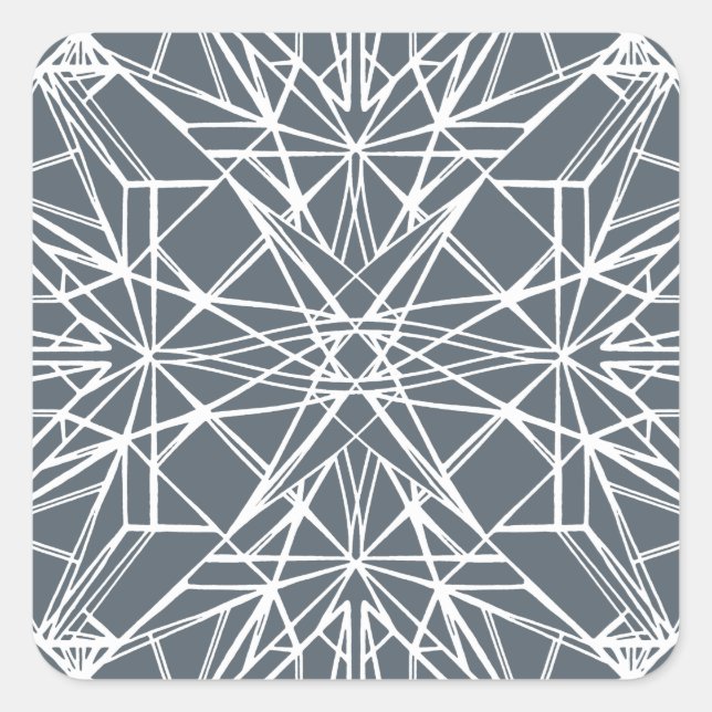 Geometrisk symmetri fyrkantigt klistermärke (Framsida)