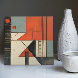 Geometrisk symmetri i modern Abstrakt i mitten av Kakelplatta