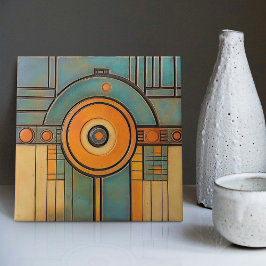 Geometrisk symmetri i modern Abstrakt i mitten av Kakelplatta