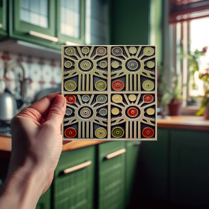 Geometrisk symmetri i modern Abstrakt i mitten av Kakelplatta