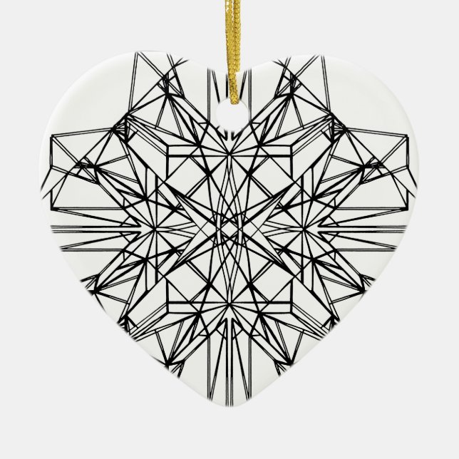 geometrisk symmetri julgransprydnad keramik (Framsidan)
