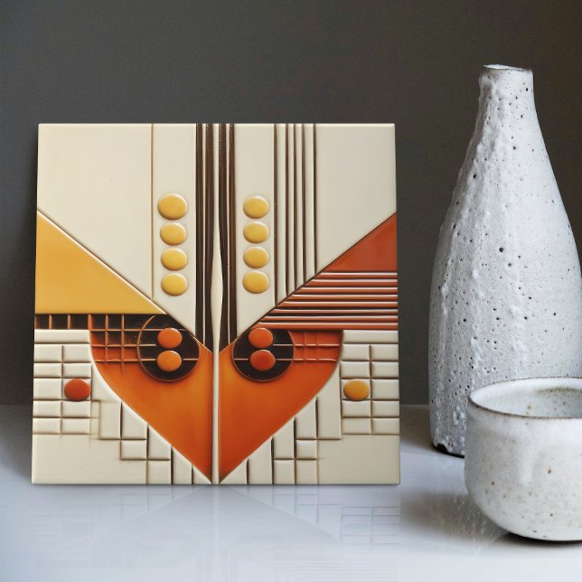 Geometrisk symmetrikonsthändelse i mitten av århun kakelplatta (Skapare uppladdad)