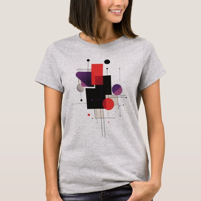 Geometrisk T-Shirt-Abstrakt med minimalistisk mode T Shirt (Framsida)