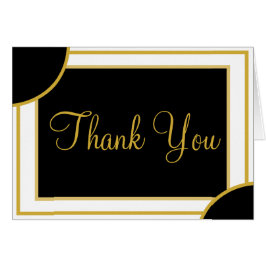Geometrisk Tack för guld Black Bröllop Hälsningskort