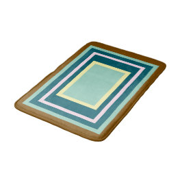 Geometrisk Teal Brun Rosa Badrumsmatta