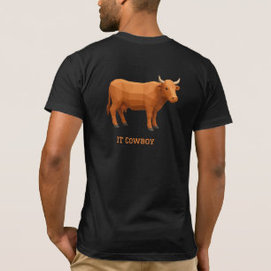Geometrisk teckning rödbrun ko t shirt