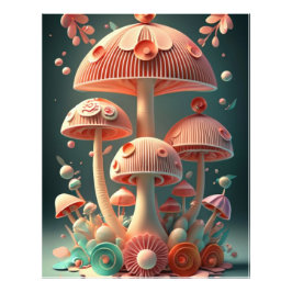 Geometrisk teori Sakura och Shroomscape Fototryck