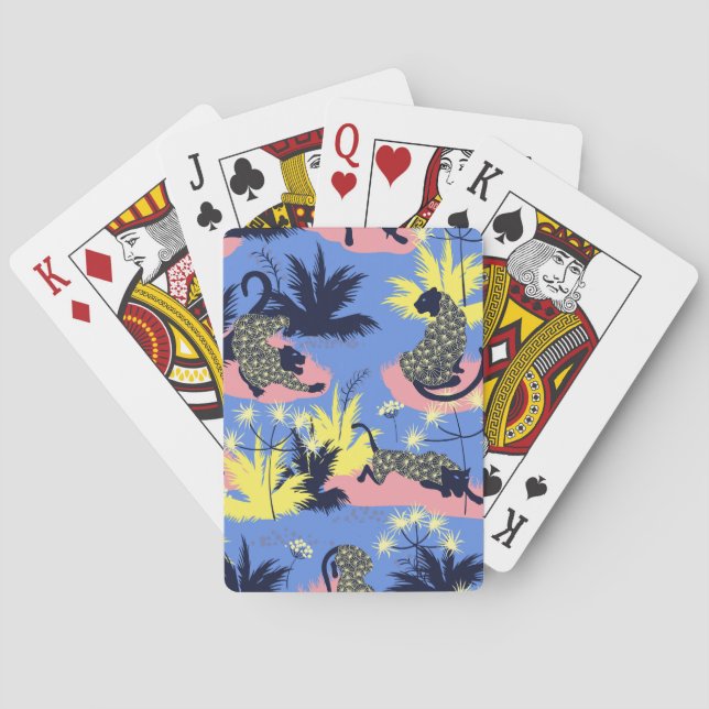 Geometrisk tiger, leopard: Barns mönster. Casinokort (Baksidan)